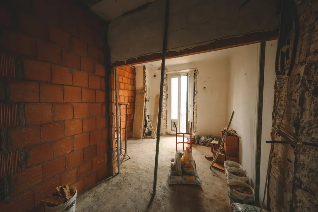 Kitchen being stripped out during renovation